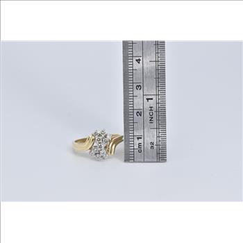 14K 0.38 Ctw Natural Diamond Vintage Cluster Yellow Gold Ring, Size 6.75