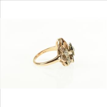 14K 0.39 Ctw Old Mine Cut Diamond Engagement Yellow Gold Ring, Size 6