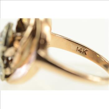 14K 0.39 Ctw Old Mine Cut Diamond Engagement Yellow Gold Ring, Size 6