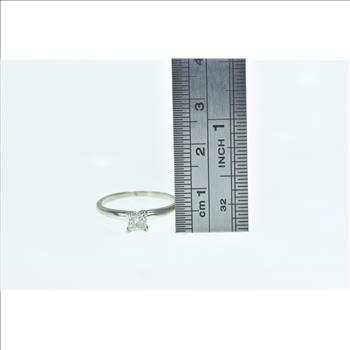 14K 0.40 Ct Princess Diamond Engagement White Gold Ring, Size 5.25