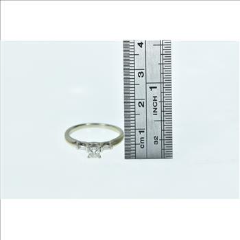 14K 0.40 Ctw Diamond Princess Engagement Yellow Gold Ring, Size 7