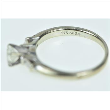 14K 0.40 Ctw Diamond Princess Engagement Yellow Gold Ring, Size 7