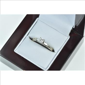 14K 0.40 Ctw Diamond Princess Engagement Yellow Gold Ring, Size 7