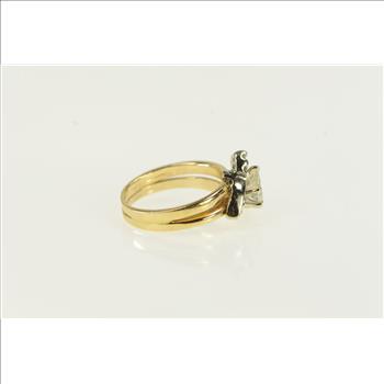 14K 0.40 Ctw Pear Diamond Bridal Engagement Yellow Gold Ring, Size 3.25