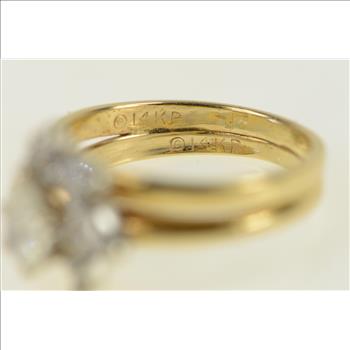 14K 0.40 Ctw Pear Diamond Bridal Engagement Yellow Gold Ring, Size 3.25