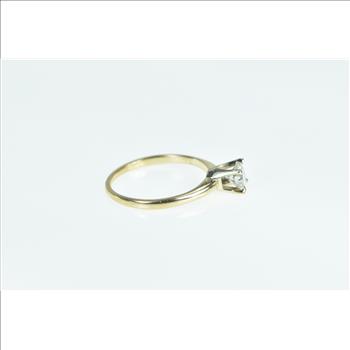 14K 0.42 Ct Diamond Solitaire Classic Engagement Yellow Gold Ring, Size 5.75