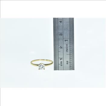 14K 0.42 Ct Diamond Solitaire Classic Engagement Yellow Gold Ring, Size 5.75