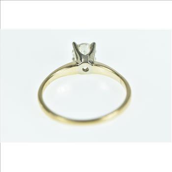 14K 0.42 Ct Diamond Solitaire Classic Engagement Yellow Gold Ring, Size 5.75