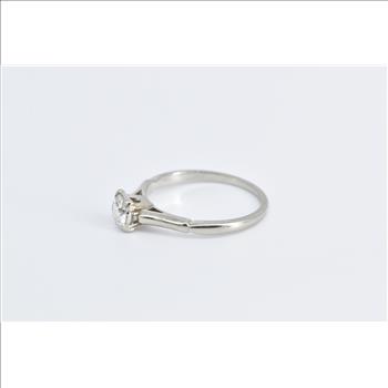 14K 0.42 Ct Natrual Diamond Solitaire Engagement White Gold Ring, Size 6.25