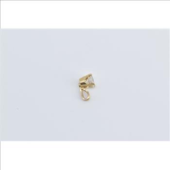 14K 0.44 Ct Diamond Round Solitaire Vintage Yellow Gold Pendant