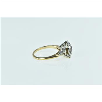 14K 0.44 Ctw 1940's Diamond Engagement Yellow Gold Ring, Size 4