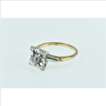 14K 0.44 Ctw 1940's Diamond Engagement Yellow Gold Ring, Size 4