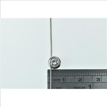 14K 0.45 Ct Diamond Round Solitaire Snake Chain White Gold Necklace 16.75