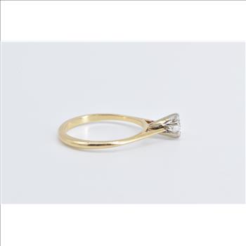 14K 0.45 Ct Euro Diamond Solitaire Engagement Yellow Gold Ring, Size 7.5