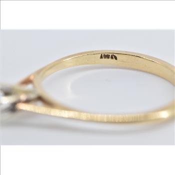 14K 0.45 Ct Euro Diamond Solitaire Engagement Yellow Gold Ring, Size 7.5