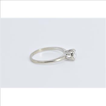 14K 0.45 Ct Natural Diamond Vintage Engagement White Gold Ring, Size 9.25