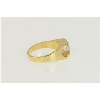 14K 0.45 Ct VS Diamond Pressure Set Men's Yellow Gold Ring, Size 8.75