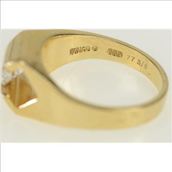 14K 0.45 Ct VS Diamond Pressure Set Men's Yellow Gold Ring, Size 8.75
