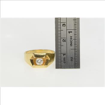 14K 0.45 Ct VS Diamond Pressure Set Men's Yellow Gold Ring, Size 8.75