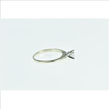 14K 0.47 Ct Classic Round Diamond Engagement White Gold Ring, Size 6