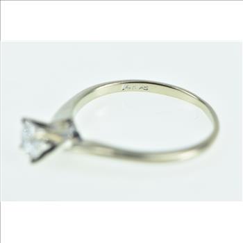14K 0.47 Ct Classic Round Diamond Engagement White Gold Ring, Size 6
