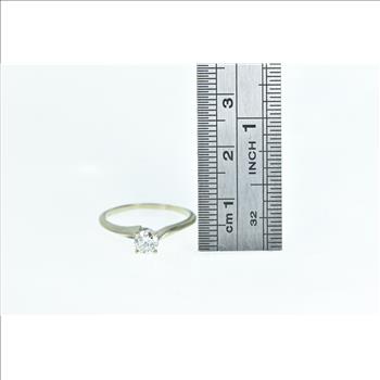 14K 0.47 Ct Classic Round Diamond Engagement White Gold Ring, Size 6