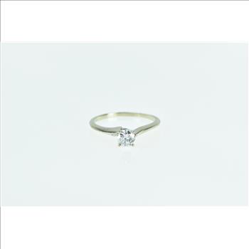 14K 0.47 Ct Classic Round Diamond Engagement White Gold Ring, Size 6
