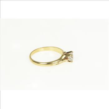 14K 0.47 Ct VVS Diamond Solitaire Engagement Yellow Gold Ring, Size 6