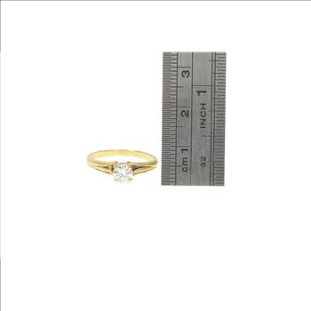 14K 0.47 Ct VVS Diamond Solitaire Engagement Yellow Gold Ring, Size 6