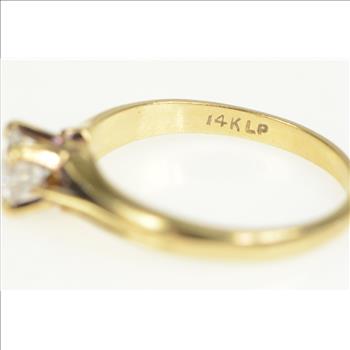 14K 0.47 Ct VVS Diamond Solitaire Engagement Yellow Gold Ring, Size 6