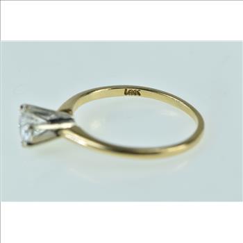 14K 0.50 Ct Diamond Classic Solitaire Engagement Yellow Gold Ring, Size 5.75