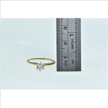 14K 0.50 Ct Diamond Classic Solitaire Engagement Yellow Gold Ring, Size 5.75