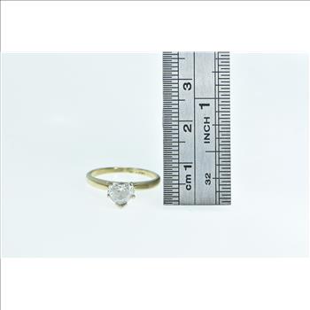 14K 0.50 Ct Diamond Heart Love Engagement Yellow Gold Ring, Size 4.75