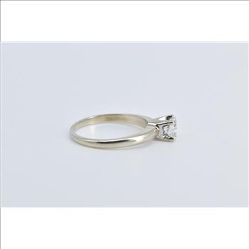14K 0.50 Ct Natural Diamond Solitaire Engagement White Gold Ring, Size 5