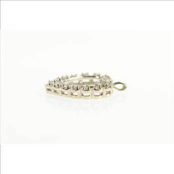 14K 0.50 Ctw 1950's Diamond Heart Love Symbol White Gold Pendant