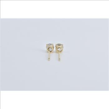 14K 0.50 Ctw Diamond Classic Solitaire Stud Vintage Yellow Gold Earrings