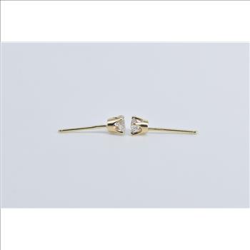 14K 0.50 Ctw Diamond Classic Solitaire Stud Vintage Yellow Gold Earrings