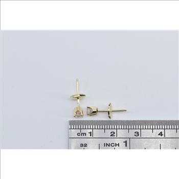 14K 0.50 Ctw Diamond Classic Solitaire Stud Vintage Yellow Gold Earrings