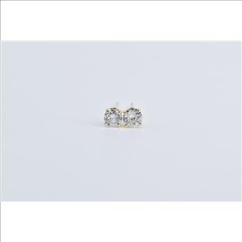 14K 0.50 Ctw Diamond Classic Solitaire Stud Vintage Yellow Gold Earrings