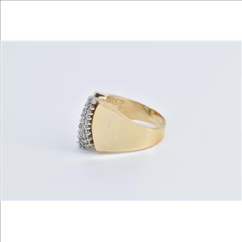 14K 0.50 Ctw Diamond Vintage Curved Cluster Yellow Gold Ring, Size 8.5