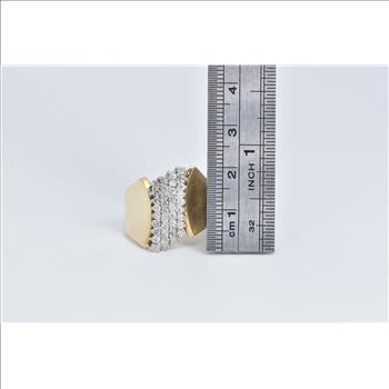 14K 0.50 Ctw Diamond Vintage Curved Cluster Yellow Gold Ring, Size 8.5