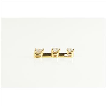 14K 0.50 Ctw Pear Diamond Tiered Bar Drop Yellow Gold Pendant