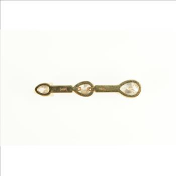 14K 0.50 Ctw Pear Diamond Tiered Bar Drop Yellow Gold Pendant