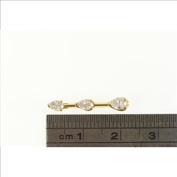 14K 0.50 Ctw Pear Diamond Tiered Bar Drop Yellow Gold Pendant