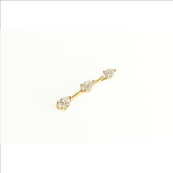 14K 0.50 Ctw Pear Diamond Tiered Bar Drop Yellow Gold Pendant
