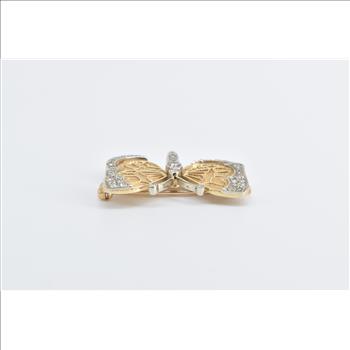 14K 0.52 Ctw Diamond Butterfly Beauty Symbol Yellow Gold Pin/Brooch