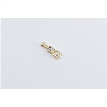 14K 0.55 Ctw Diamond Two Stone Vintage Classic Yellow Gold Pendant