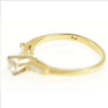 14K 0.55 Ctw Diamond VVS Baguette Engagement Yellow Gold Ring, Size 6