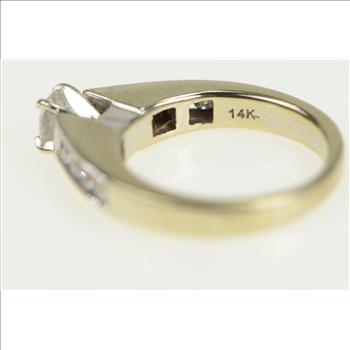 14K 0.56 Ctw Diamond Classic Engagement White Gold Ring, Size 4