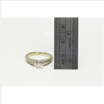 14K 0.56 Ctw Diamond Classic Engagement White Gold Ring, Size 4